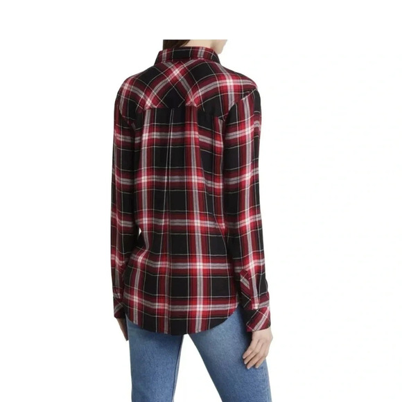 Rails Hunter Plaid Black Candy White Red Shirt Button down Long Sleeve S NWT - Picture 2 of 11